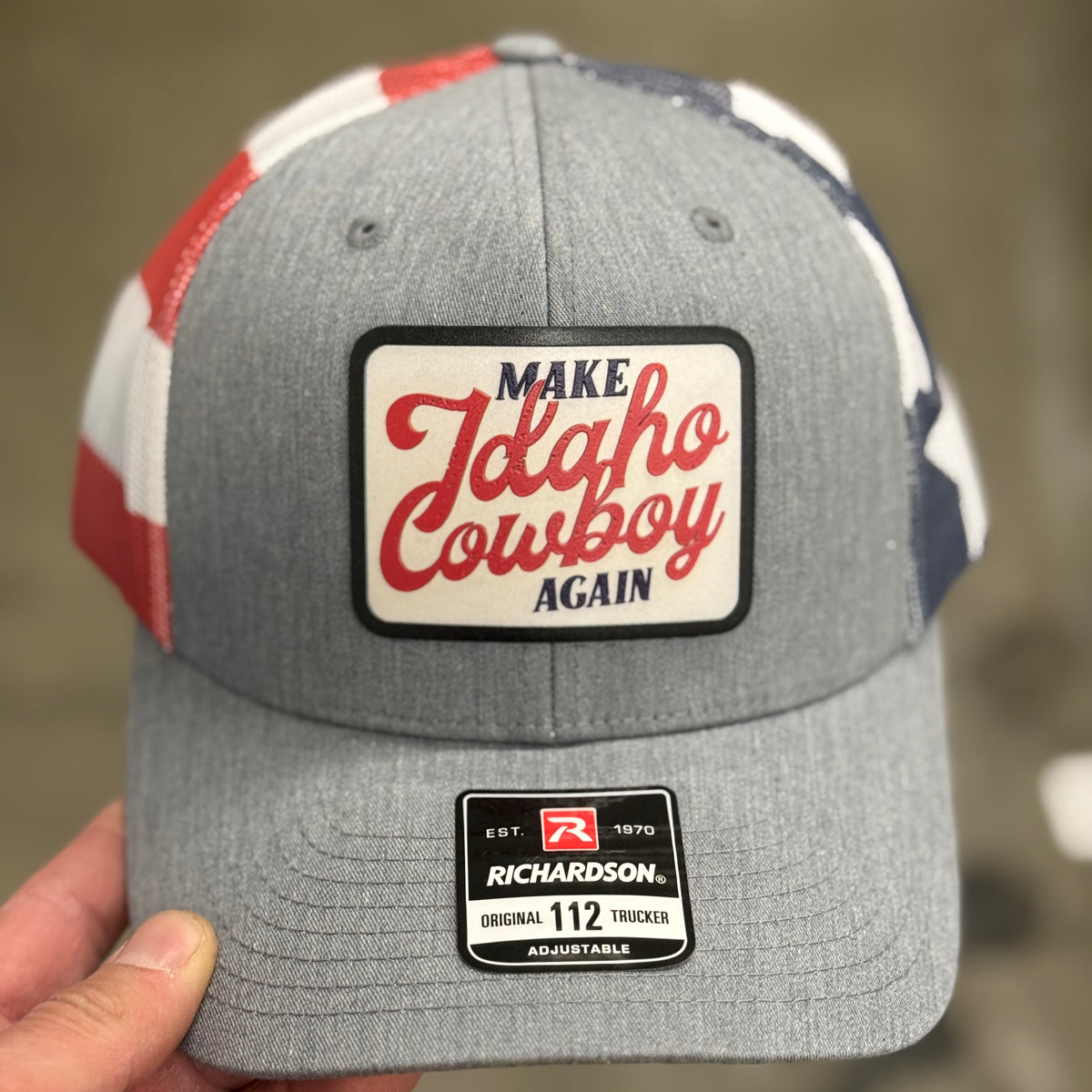 Make Idaho Cowboy Again Patriotic Trucker Hat – CDA IDAHO Clothing Company