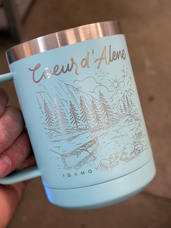 Coeur d' Alene Canoe 15oz Insulated Mug - Mint
