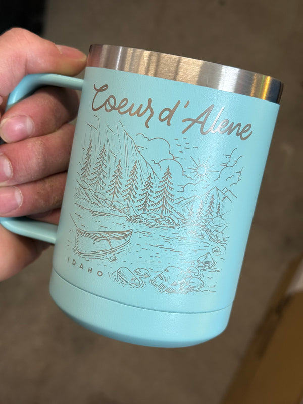 Coeur d' Alene Canoe 15oz Insulated Mug - Mint
