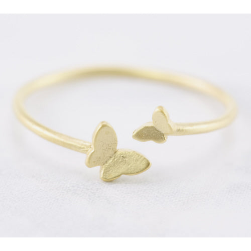GOLD TWO BUTTERFLIES RING