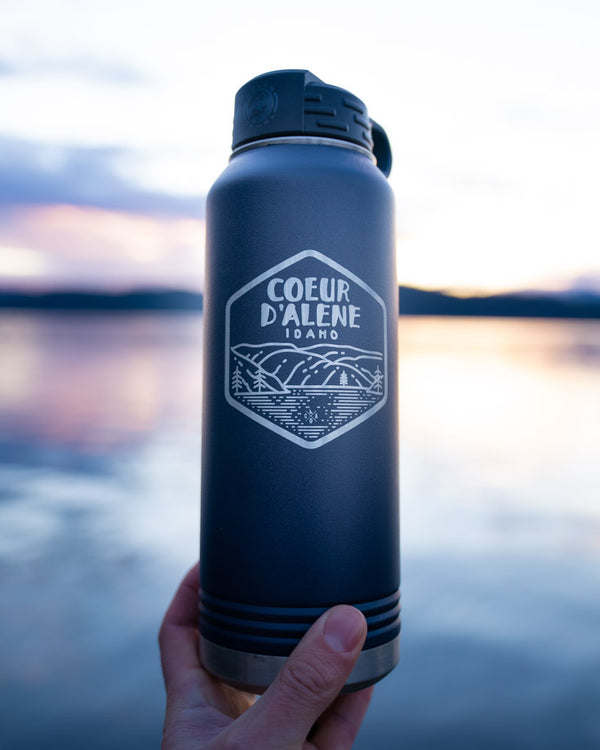 By the Lake Matte Midnight Blue Insulated 32oz Flask