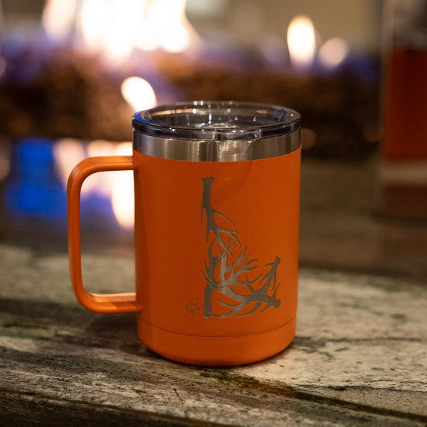 Idaho Antler Orange Insulated Mug