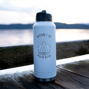 North Idaho Matte White Insulated 32oz Flask