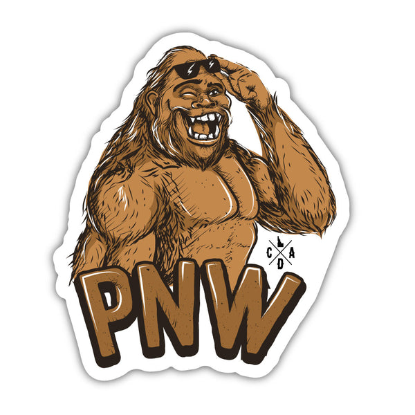 The Happy PNW Bigfoot Sticker