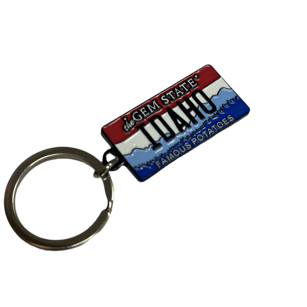 Idaho License Plate Enamel Keychain, Idaho Souvenir