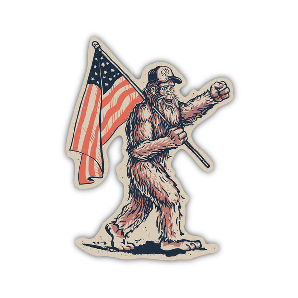 Bigfoot USA Flag Sticker