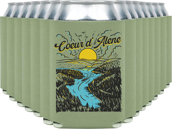 Good Morning Coeur d'Alene Can Cooler - Sage