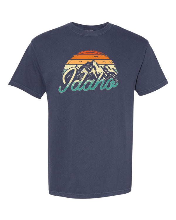 Idaho Mountains Tee - China Blue (100% Cotton)