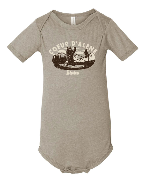 Coeur d'Alene Paddle Board Bear Onesie
