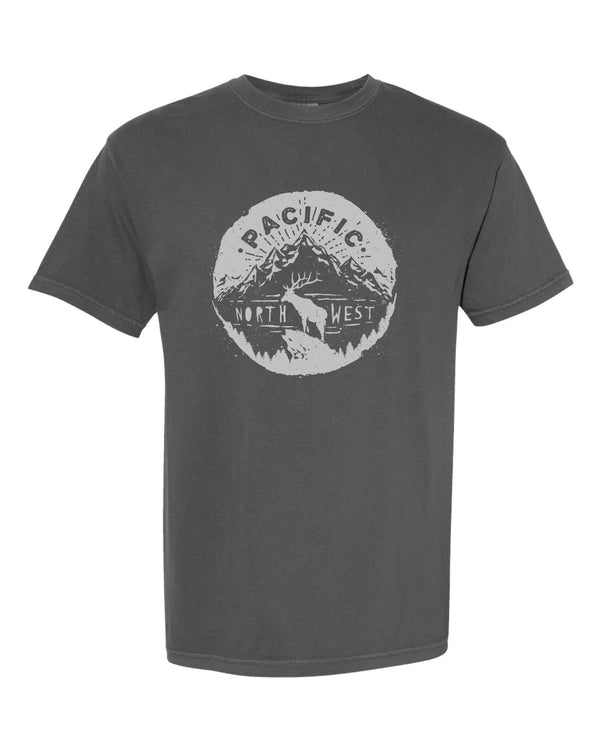 PNW Elk Tee - Charcoal (100% Cotton)