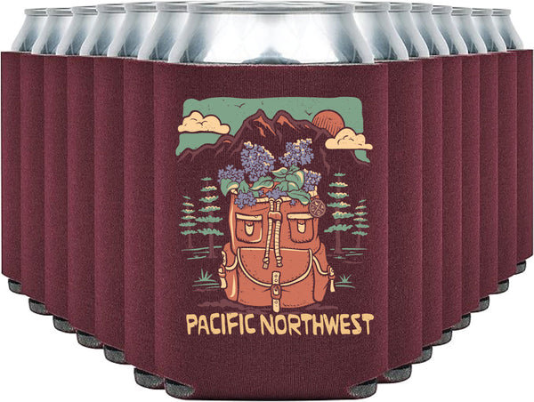 Pacific Northwest Flower Backpack - Burgundy