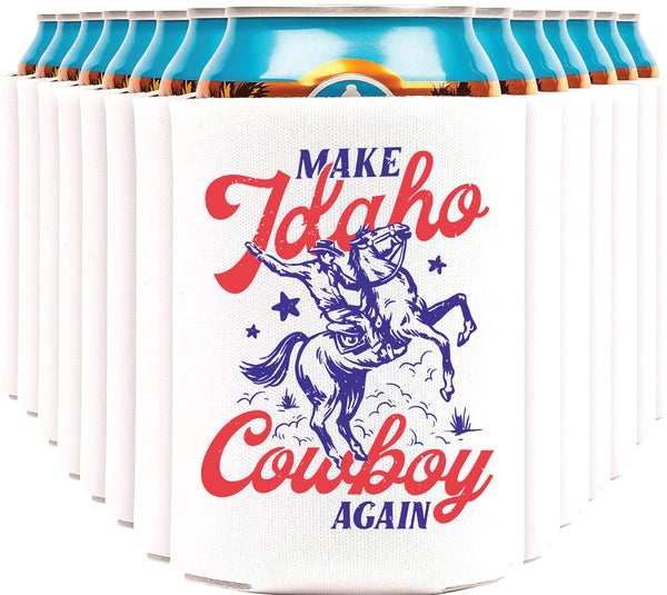 Make Idaho Cowboy Again Can Cooler (White)
