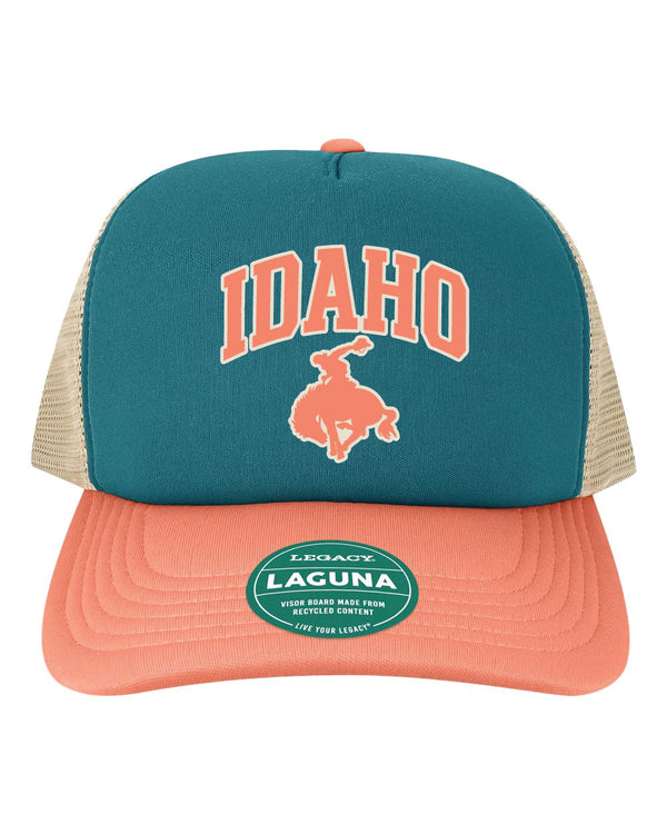 Collegiate Idaho Cowboy Foam Trucker Hat (Marine / Salmon / Khaki)