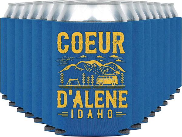 Coeur d'Alene Van Life Can Cooler (Blue)