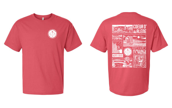 Scenes Of Coeur d'Alene Vintage Red Tee