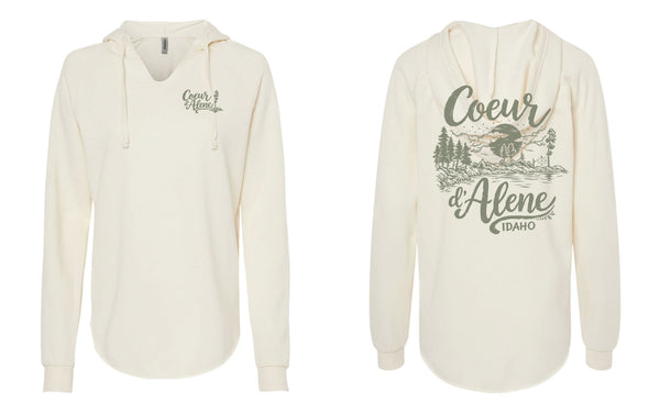 Women's California Wave Wash Night Tubbs 2.0 Pull-Over Hoodie (Bone)