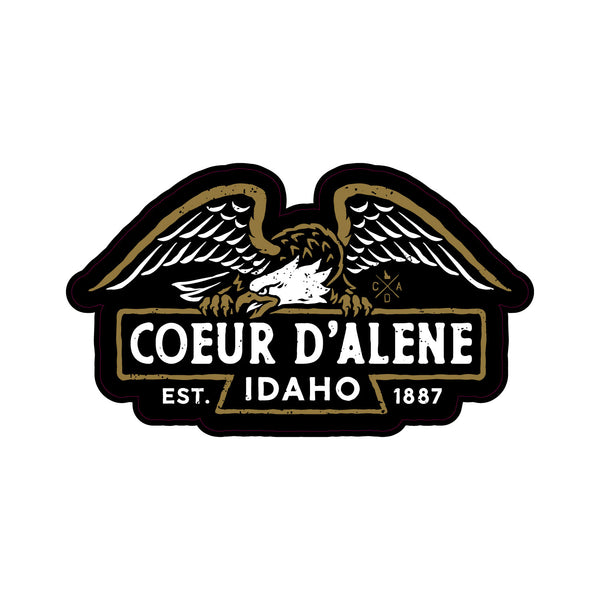 Coeur d'Alene Mantling Eagle Sticker