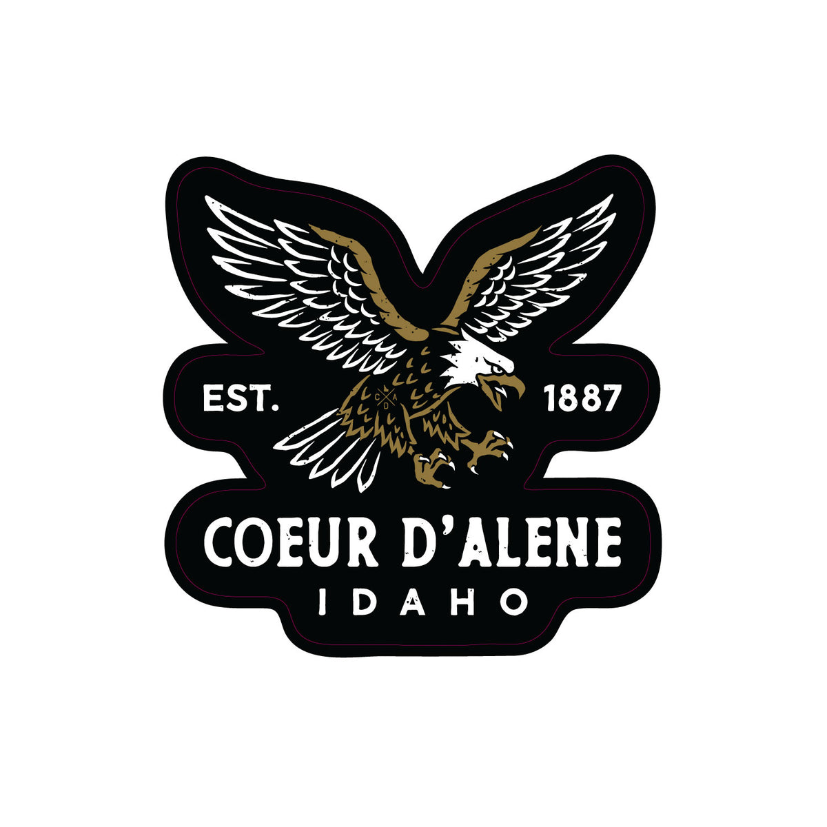 Coeur d'Alene Stooping Eagle Sticker – CDA IDAHO Clothing Company