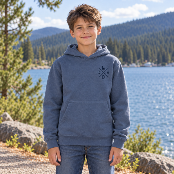 Storm Blue Coeur d'Alene Sunny Daze Youth Hoodie front
