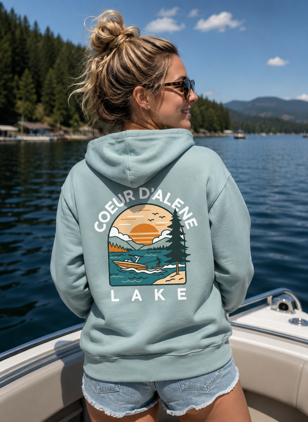 Wakeboarding on Coeur d'Alene Lake Hoodie