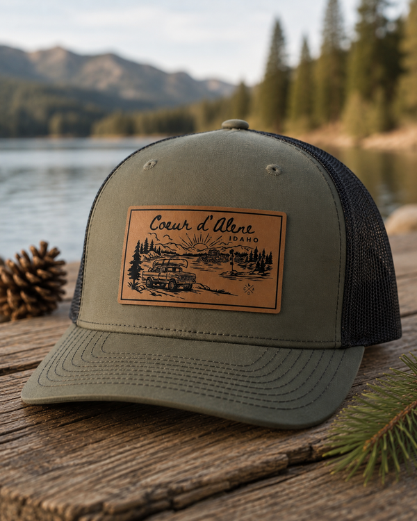 Coeur d'Alene Lakebound Leather Patch Hat (Loden / Black)