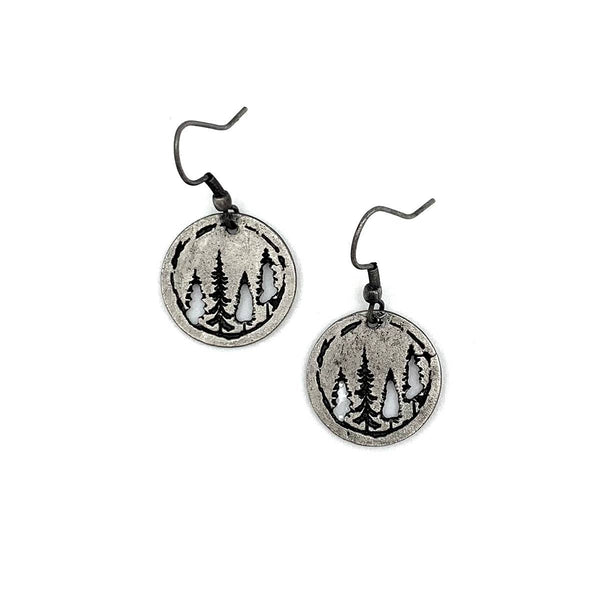 Pewter Earrings - Woodland Trees