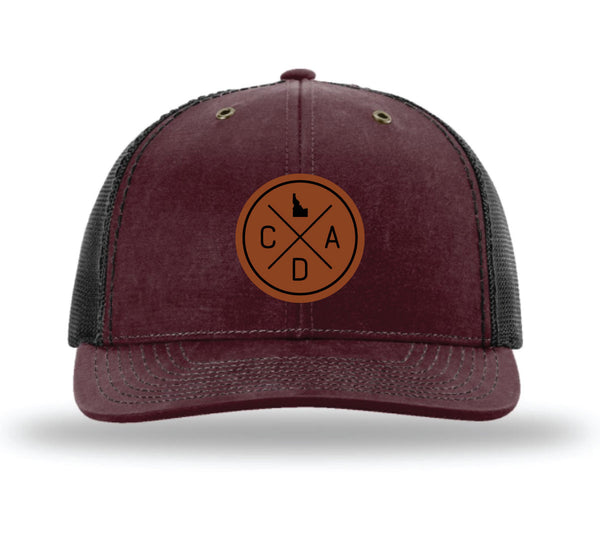 CDA Logo Burgundy Oiled Trucker Hat