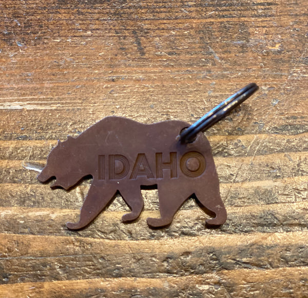 IDAHO STAMPED BEAR KEYCHAIN