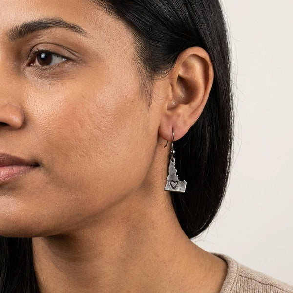 Idaho Home State Jewelry - Pewter State Earrings