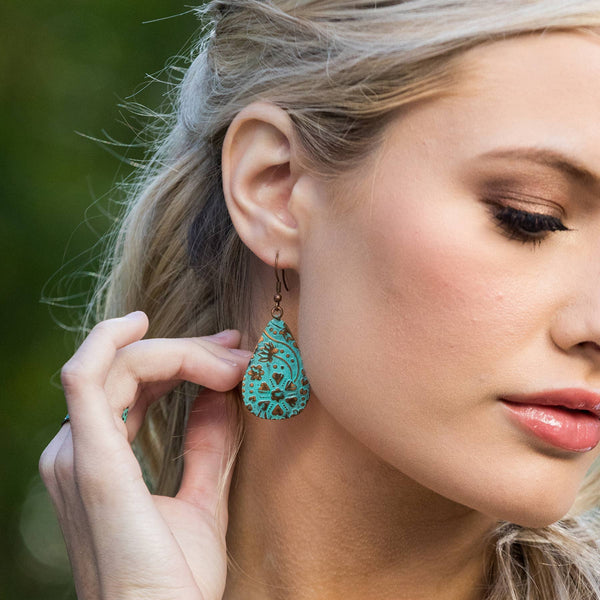 Copper Patina Bracelet and Earring Prepack with Display