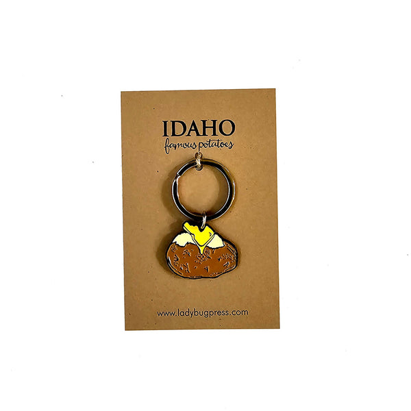 Idaho Spud Enamel Keychain, Idaho Souvenir