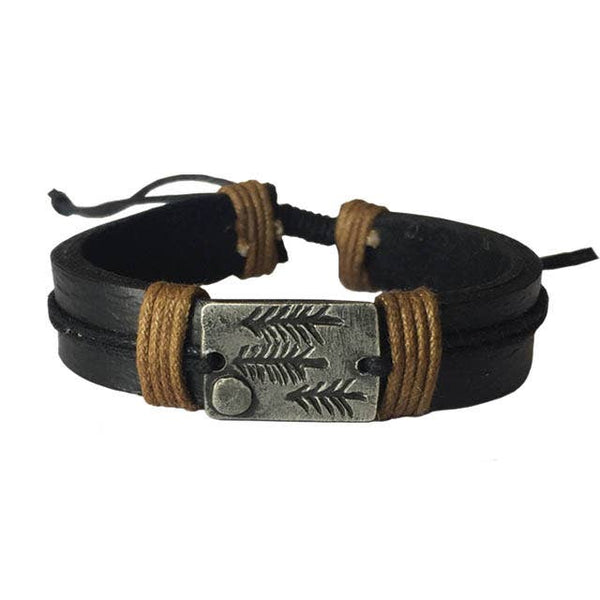 Pull Tie Leather Bracelet - Moon In Woods