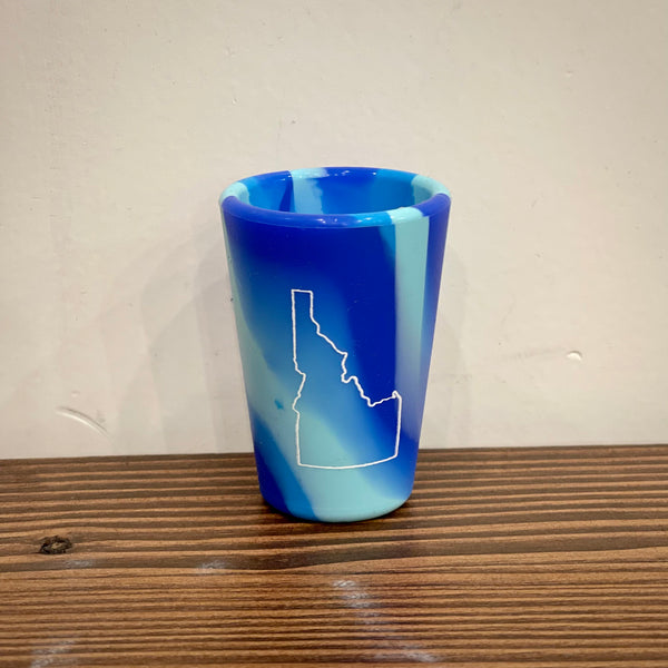 Silishots 1.5oz Shot Glass Arctic Ice Idaho Outline