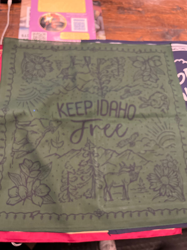 Keep Idaho Free Green Bandana