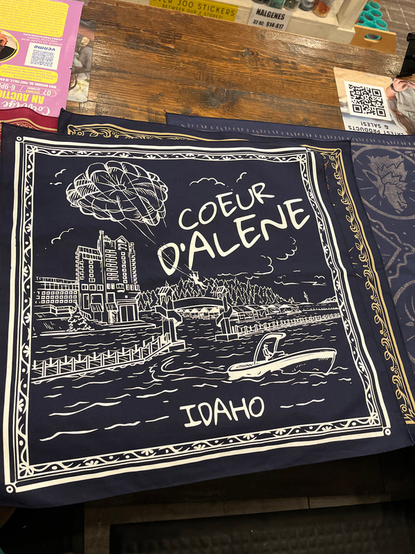 Navy Coeur d'Alene Beach Views Bandana