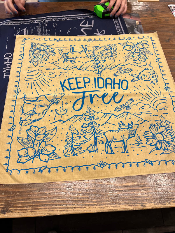 Keep Idaho Free Khaki Bandana