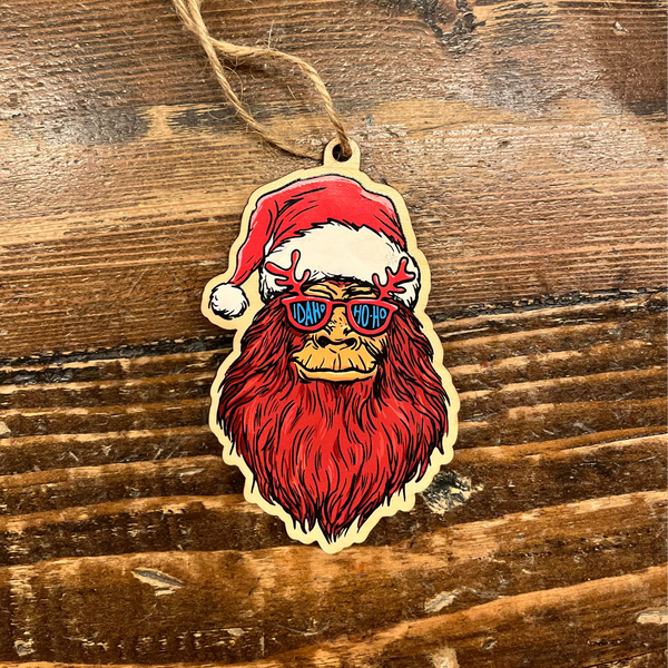 Idaho Ho Ho Santa Wooden Ornament