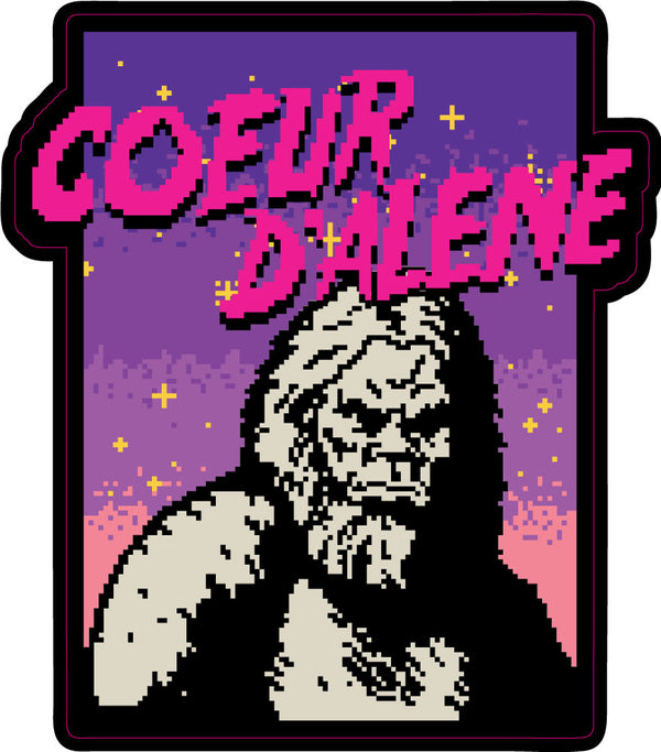 8-Bit Coeur d'Alene Bigfoot Sticker