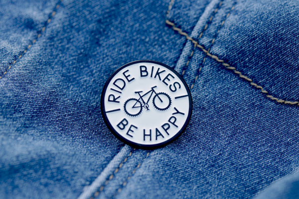 Enamel Pin, Ride Bikes Be Happy  | Collectible Lapel Pin