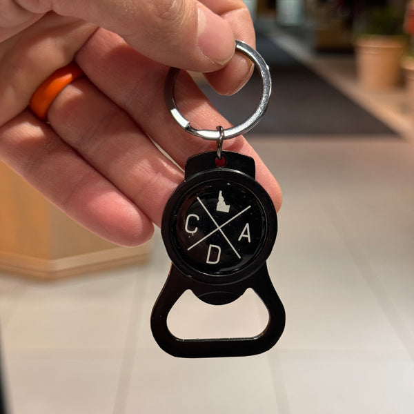 Bottle Opener Keychain w/ Crooked Logo