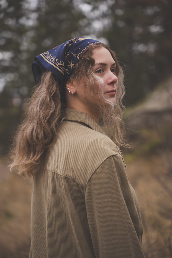 Navy Moose Bandana