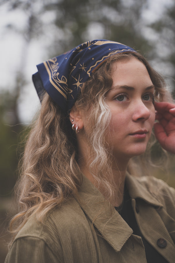 Navy Moose Bandana