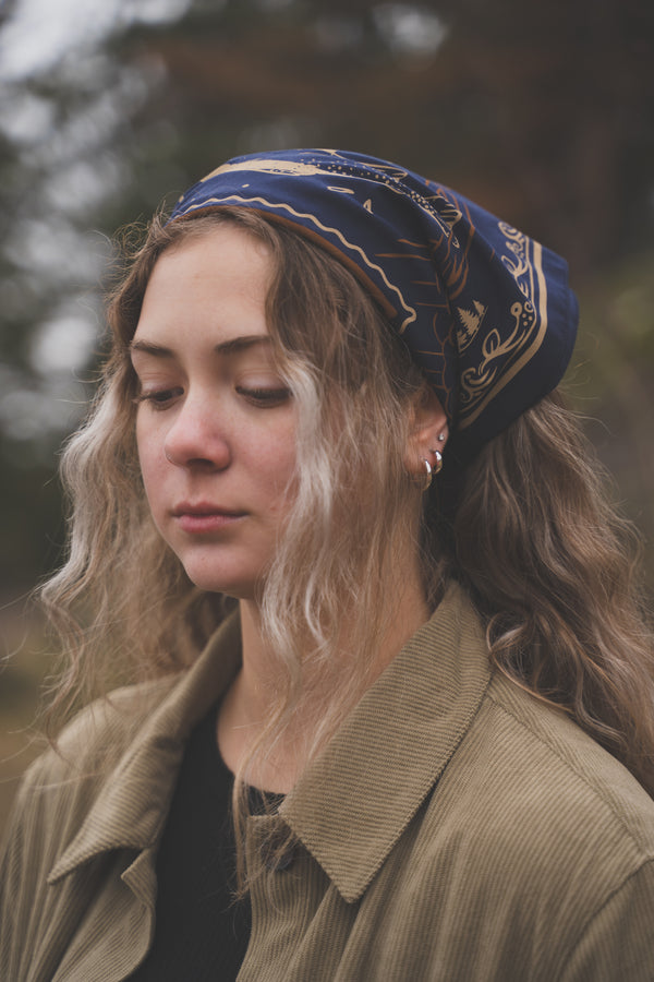 Navy Moose Bandana