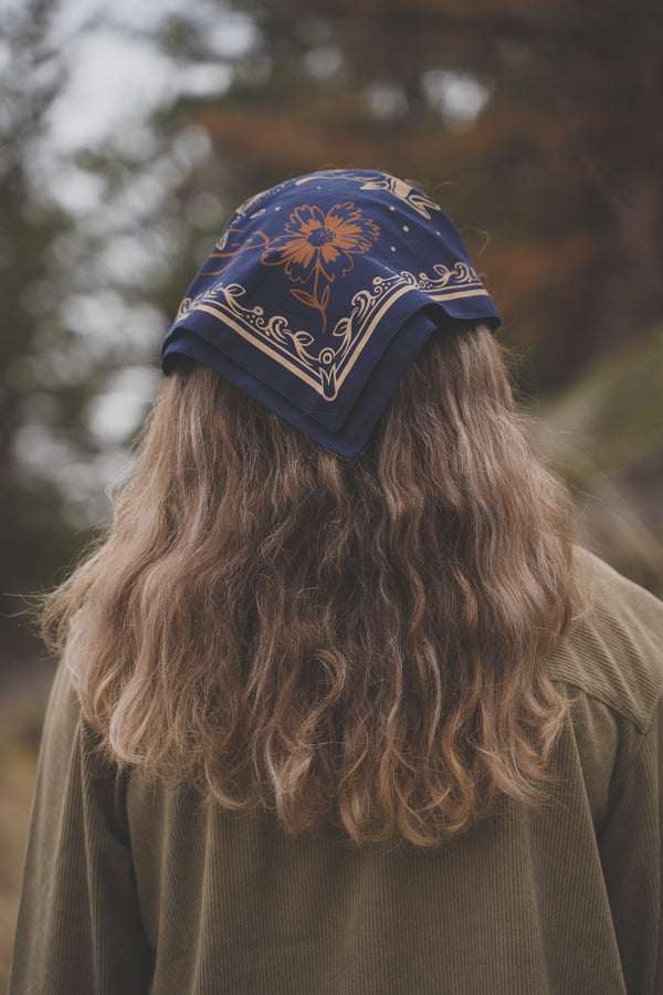 Navy Moose Bandana