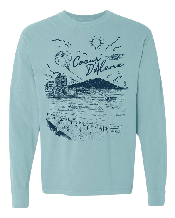 Coeur d'Alene Beach Views Long Sleeve Tee