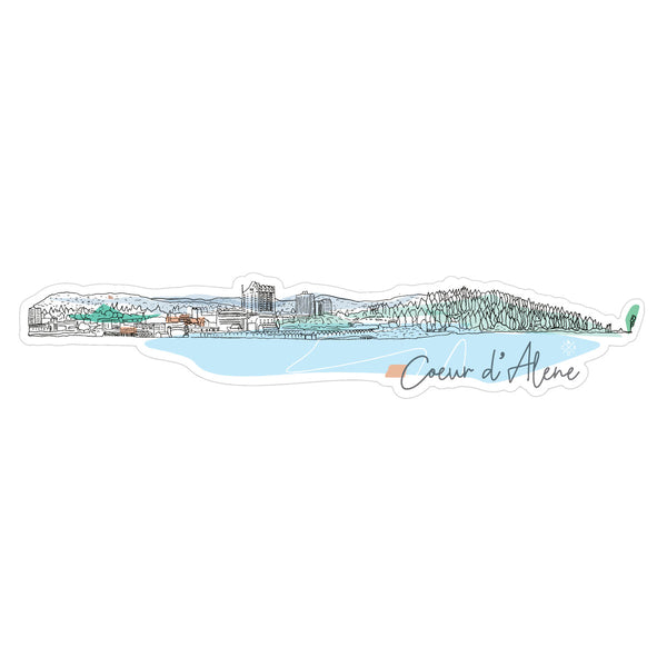 Large Coeur d'Alene Offset Skyline Sticker