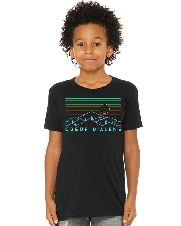 Coeur d'Alene Colorful Views Kids Tee