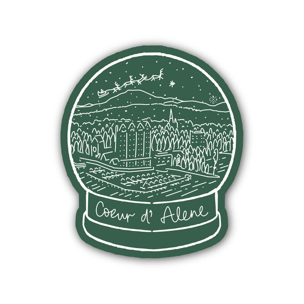 Coeur d'Alene In A Globe Sticker