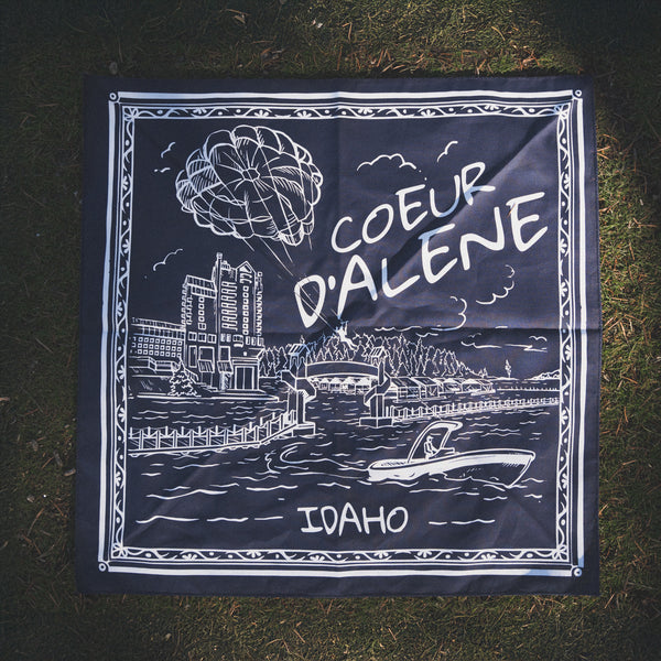 Navy Coeur d'Alene Beach Views Bandana