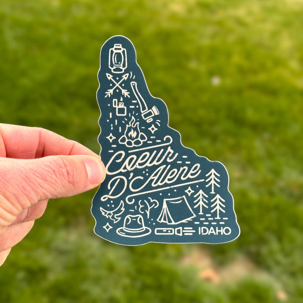 Coeur d'Alene Idaho Camping Essentials Sticker